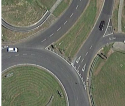 Satellite view of roundabout