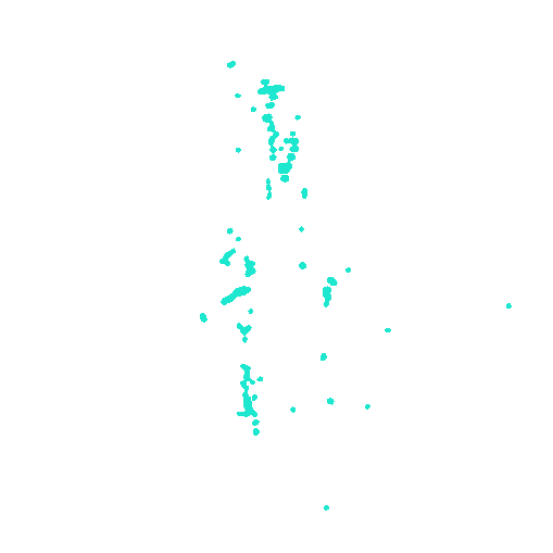 Bird's-eye radar point cloud, Ground Detection on: the road verge and tractor resolved